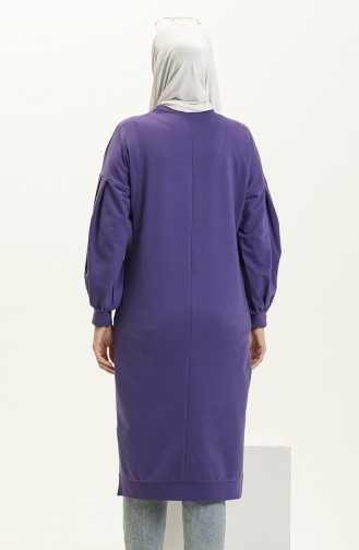 Balloon Sleeve Long Tunic 3031-05 Purple 3031-05