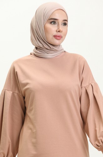 Balloon Sleeve Long Tunic 3031-09 Powder 3031-09