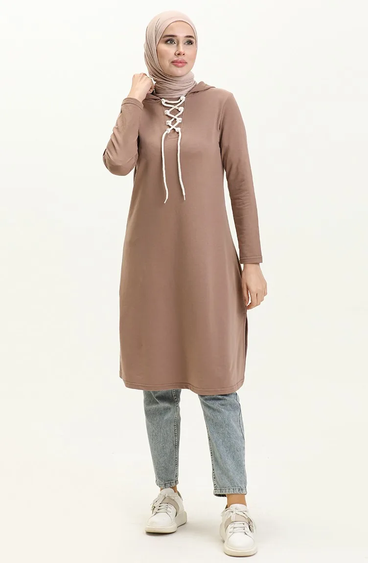 Sweatshirt mit Schnürung 3030-10 Kaffee mit Milch 3030-10