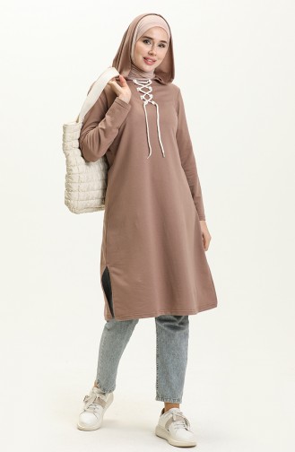 Lace Up Sweatshirt 3030-10 Coffee with milk 3030-10