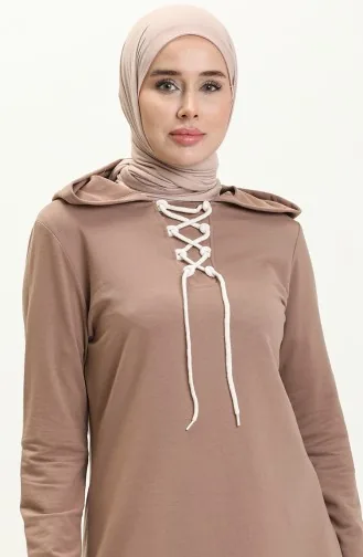 Sweatshirt mit Schnürung 3030-10 Kaffee mit Milch 3030-10