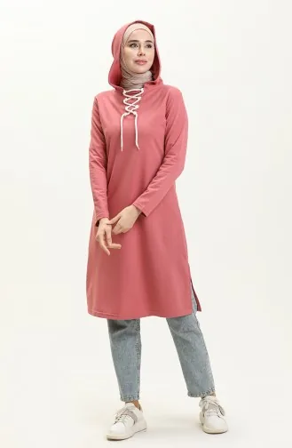 Sweatshirt mit Schnürung 3030-09 Rose 3030-09