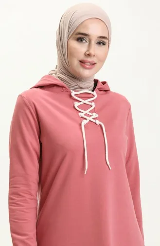 Sweatshirt mit Schnürung 3030-09 Rose 3030-09