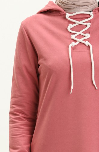 Lace-up Sweatshirt 3030-09 Dusty Rose 3030-09