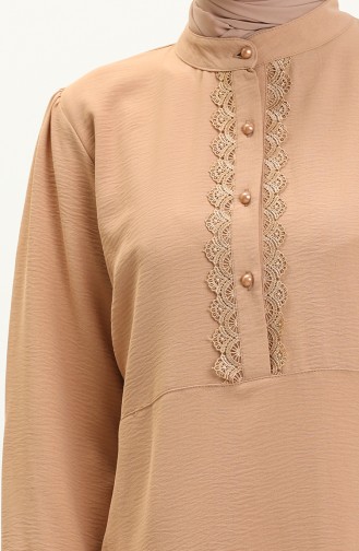Aerobin Fabric Buttoned Two Piece Suit 0006-03 Mustard 0006-03
