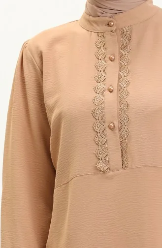 Aerobin Fabric Buttoned Two Piece Suit 0006-03 Mustard 0006-03