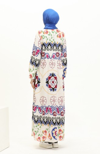 Printed Linen Dress 4102-02 white Saxe 4102-02