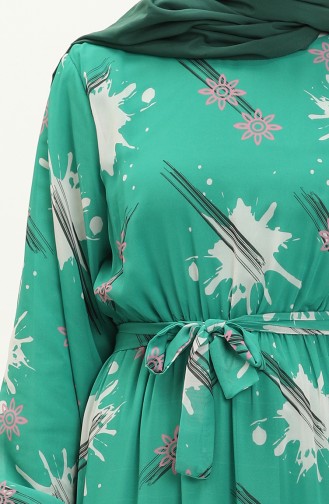 Gerafftes Chiffonkleid 7002-05 Smaragdgrün 7002-05