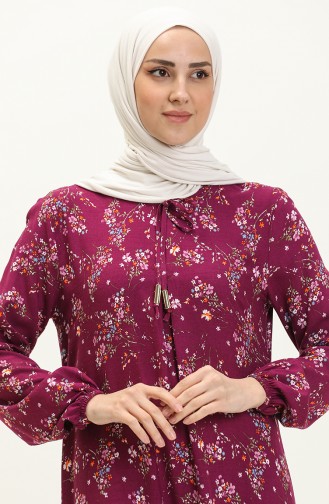 Geblümtes Viskosekleid 4569-01 Lila 4569-01
