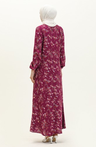 Geblümtes Viskosekleid 4569-01 Lila 4569-01