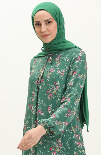 Robe Viscose à Motifs 4569-02 Vert 4569-02