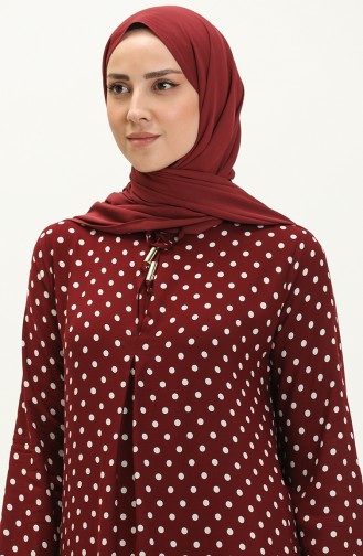 Claret red İslamitische Jurk 4570-01