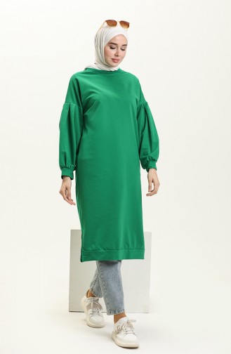 Balloon Sleeve Long Tunic 3031-06 Green 3031-06