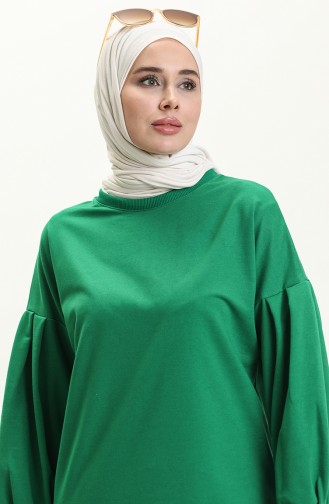 Balloon Sleeve Long Tunic 3031-06 Green 3031-06