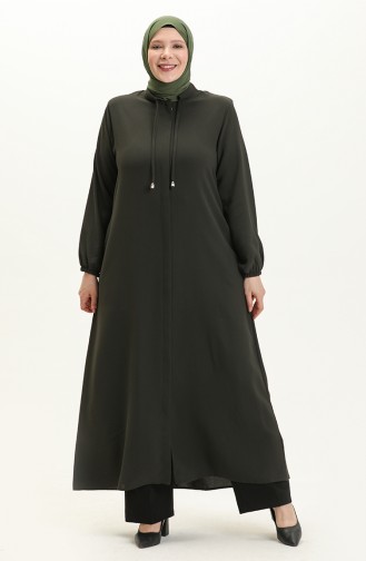 Übergroße Abaya mit Schnürung 3021-01 Khaki 3021-01