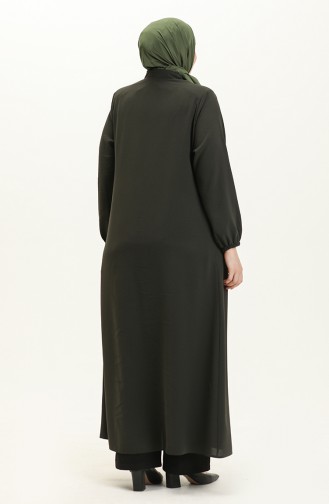 Übergroße Abaya mit Schnürung 3021-01 Khaki 3021-01