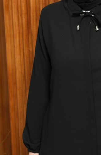 Plus Size Lace Up Abaya 3021-02 Black 3021-02