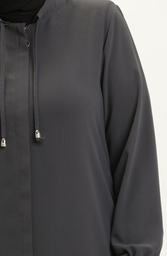 Übergroße Abaya mit Schnürung 3021-03 Anthrazit 3021-03