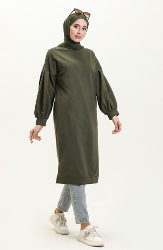 Balloon Sleeve Long Tunic 3031-04 Khaki 3031-04