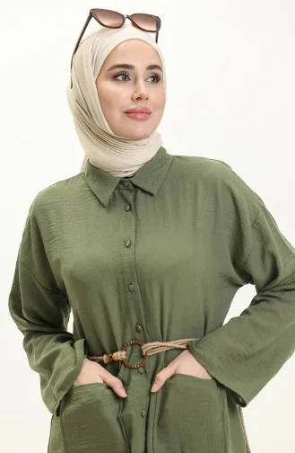 Tunika-Hose mit Gürteldetail Zweier-Set 70030-03 Khaki 70030-03
