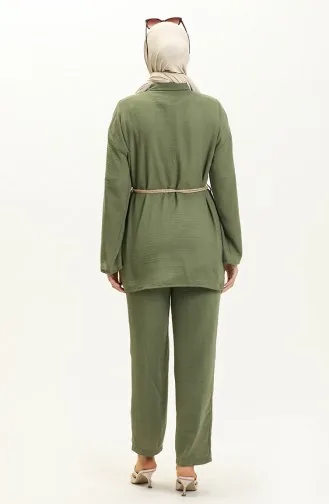 Tunika-Hose mit Gürteldetail Zweier-Set 70030-03 Khaki 70030-03