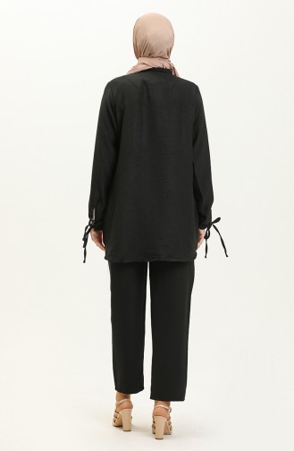 Ensemble Tunique Pantalon en Lin 2024-02 Noir 2024-02