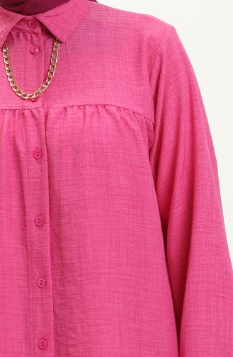 Linen Yoke Two Piece Suit 2024-05 Fuchsia 2024-05