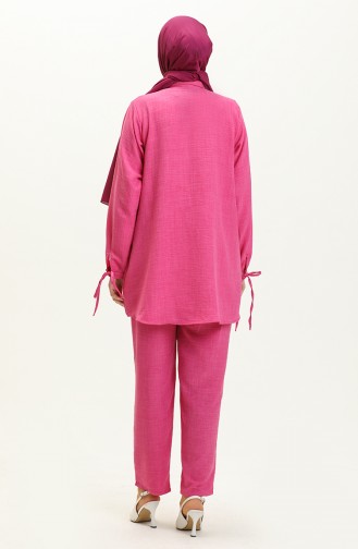 Linen Yoke Two Piece Suit 2024-05 Fuchsia 2024-05