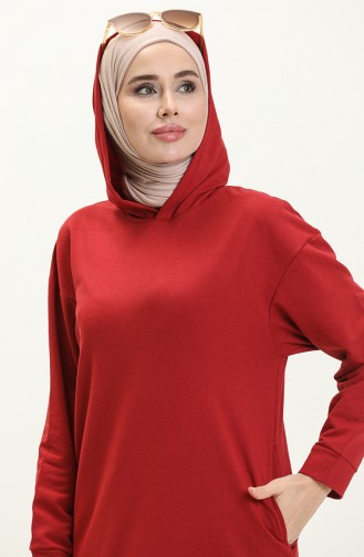 Hooded Sports Tunic 3007-27 Claret Red 3007-27