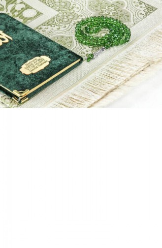Canım Anneme Kadife Yasin Kitabı Çanta Boy İsim Plakalı Seccade Tesbihli Kutulu Yeşil