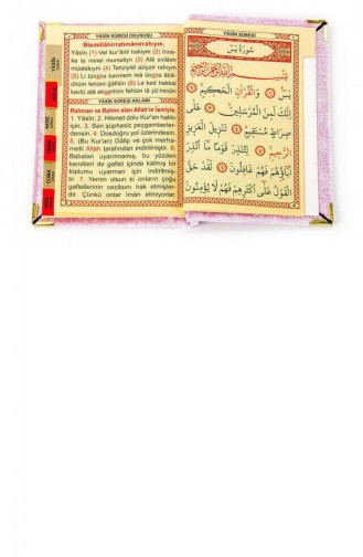 Canım Anneme Kadife Yasin Kitabı Çanta Boy İsim Plakalı Seccadeli Tesbihli Kutulu Pembe