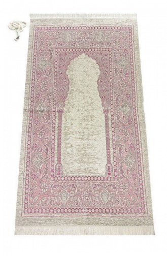 Mihraplı Şönil Lüks Seccade Pembe