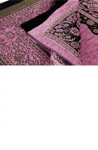 Lüks Mihraplı Kalın Şönil Seccade Pembe