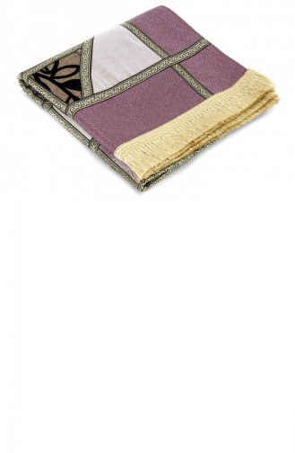 Lüks Astarlı Patchwork Kadife Kırkyama Seccade Gülkurusu