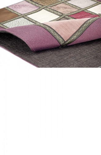 Lüks Astarlı Patchwork Kadife Kırkyama Seccade Gülkurusu