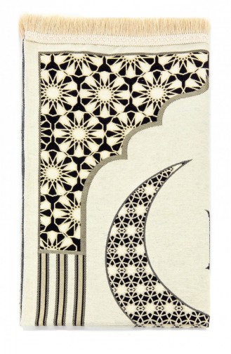 Desenli Şönil Seccade Krem