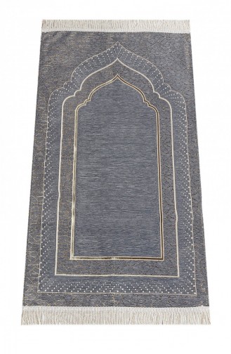 Mihrap Desenli Astarlı Şönil Seccade Gri