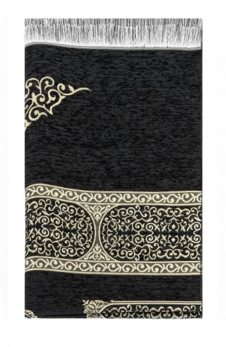 Kabe Desenli Şönil Seccade Siyah