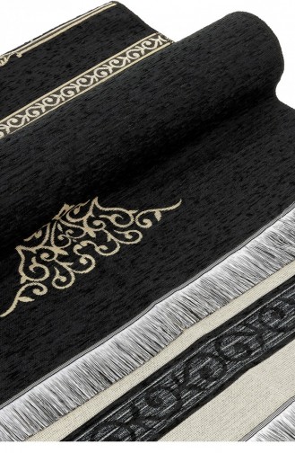 Kabe Desenli Şönil Seccade Siyah