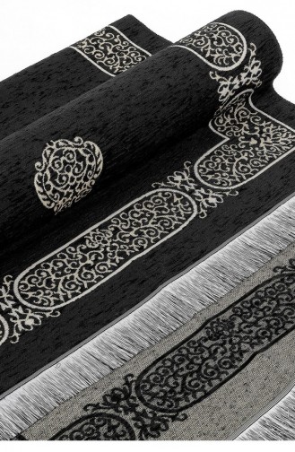 Kabe Desenli Şönil Seccade Siyah Renk