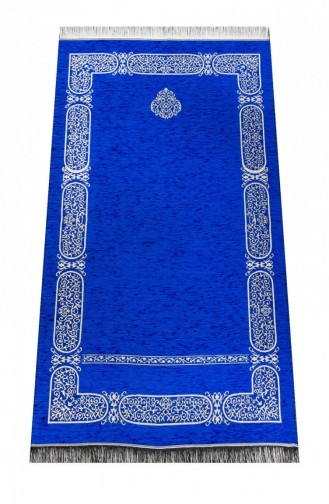 Kabe Desenli Şönil Seccade Lacivert