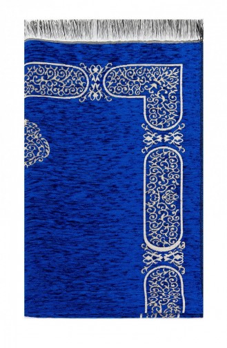 Kabe Desenli Şönil Seccade Lacivert