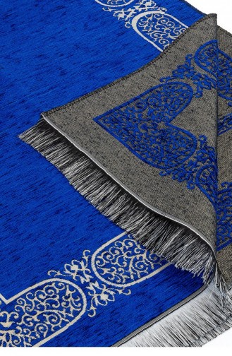 Kabe Desenli Şönil Seccade Lacivert
