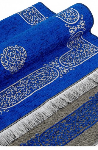 Kabe Desenli Şönil Seccade Lacivert