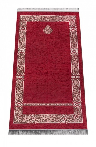 Kabe Desenli Şönil Seccade Kırmızı Renk