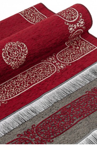 Kabe Desenli Şönil Seccade Kırmızı Renk