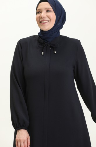 Plus Size Lace Up Abaya 3021-04 Navy Blue 3021-04
