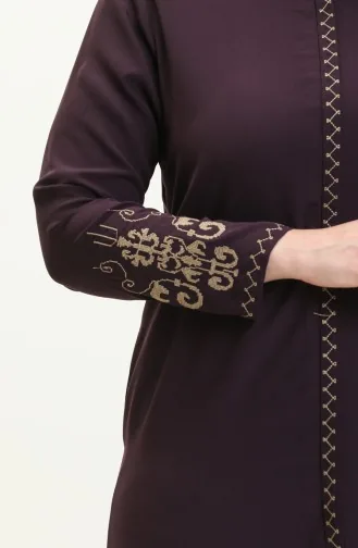 عباية مطرزة مقاس كبير 3022-02 بنفسجي 3022-02