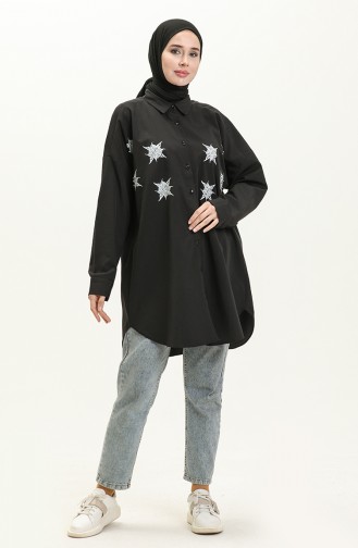 Perlenhemd 0066-01 Schwarz 0066-01