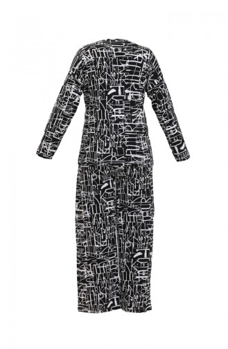 Akbeniz Kadın Penye Bol Paça Pijama Takım 4121 Siyah